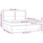 vidaXL Cama box spring colchón y luces LED tela negro 200x200 cm