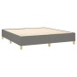 vidaXL Cama box spring colchón y luces LED tela gris oscuro 180x200 cm vidaXL Cama box spring colchón y luces LED tela gris oscuro 180x200 cm