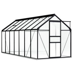 vidaXL Invernadero con estructura base aluminio gris antracita 8,17 m²