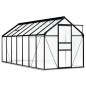 vidaXL Invernadero con estructura base aluminio gris antracita 8,17 m²