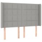 vidaXL Cama box spring colchón y luces LED tela gris claro 140x200 cm vidaXL Cama box spring colchón y luces LED tela gris claro 140x200 cm