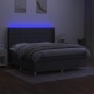 vidaXL Cama box spring colchón y luces LED tela gris oscuro 180x200 cm vidaXL Cama box spring colchón y luces LED tela gris oscuro 180x200 cm