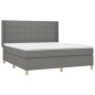 vidaXL Cama box spring colchón y luces LED tela gris oscuro 180x200 cm vidaXL Cama box spring colchón y luces LED tela gris oscuro 180x200 cm