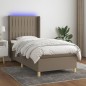 vidaXL Cama box spring colchón y luces LED gris taupe 80x200 cm vidaXL Cama box spring colchón y luces LED gris taupe 80x200 cm