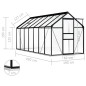 vidaXL Invernadero con estructura base aluminio gris antracita 8,17 m²