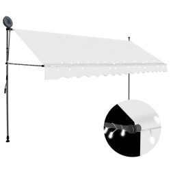 vidaXL Toldo manual retráctil con LED crema 400 cm