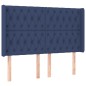 vidaXL Cama box spring colchón y luces LED tela azul 140x190 cm vidaXL Cama box spring colchón y luces LED tela azul 140x190 cm