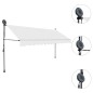 vidaXL Toldo manual retráctil con LED crema 400 cm vidaXL Toldo manual retráctil con LED crema 400 cm
