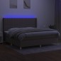 vidaXL Cama box spring colchón y luces LED tela gris taupe 200x200 cm vidaXL Cama box spring colchón y luces LED tela gris taupe 200x200 cm
