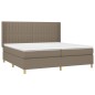 vidaXL Cama box spring colchón y luces LED tela gris taupe 200x200 cm vidaXL Cama box spring colchón y luces LED tela gris taupe 200x200 cm