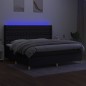 vidaXL Cama box spring colchón y luces LED tela negro 200x200 cm vidaXL Cama box spring colchón y luces LED tela negro 200x200 cm