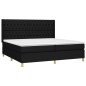 vidaXL Cama box spring colchón y luces LED tela negro 200x200 cm vidaXL Cama box spring colchón y luces LED tela negro 200x200 cm