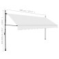 vidaXL Toldo manual retráctil con LED crema 400 cm vidaXL Toldo manual retráctil con LED crema 400 cm