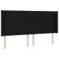 vidaXL Cama box spring colchón y luces LED tela negro 200x200 cm vidaXL Cama box spring colchón y luces LED tela negro 200x200 cm