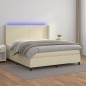 vidaXL Cama box spring colchón y LED cuero sintético crema 180x200 cm vidaXL Cama box spring colchón y LED cuero sintético crema 180x200 cm