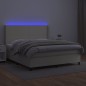 vidaXL Cama box spring colchón y LED cuero sintético crema 180x200 cm vidaXL Cama box spring colchón y LED cuero sintético crema 180x200 cm