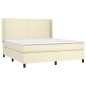 vidaXL Cama box spring colchón y LED cuero sintético crema 180x200 cm vidaXL Cama box spring colchón y LED cuero sintético crema 180x200 cm
