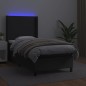 vidaXL Cama box spring colchón y LED cuero sintético negro 100x200 cm vidaXL Cama box spring colchón y LED cuero sintético negro 100x200 cm