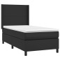vidaXL Cama box spring colchón y LED cuero sintético negro 100x200 cm vidaXL Cama box spring colchón y LED cuero sintético negro 100x200 cm