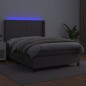 vidaXL Cama box spring colchón y LED cuero sintético gris 140x190 cm vidaXL Cama box spring colchón y LED cuero sintético gris 140x190 cm
