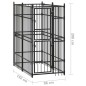 vidaXL Perrera de exterior de acero 1,84 m²