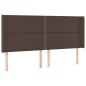 vidaXL Cama box spring colchón y LED cuero sintético marrón 180x200 cm