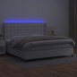 vidaXL Cama box spring colchón y LED cuero sintético blanco 200x200 cm vidaXL Cama box spring colchón y LED cuero sintético blanco 200x200 cm