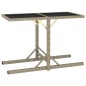 vidaXL Mesa de jardín de vidrio y ratán sintético beige 110x53x72 cm vidaXL Mesa de jardín de vidrio y ratán sintético beige 110x53x72 cm