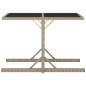 vidaXL Mesa de jardín de vidrio y ratán sintético beige 110x53x72 cm vidaXL Mesa de jardín de vidrio y ratán sintético beige 110x53x72 cm