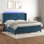vidaXL Cama box spring colchón y LED terciopelo azul oscuro 200x200 cm vidaXL Cama box spring colchón y LED terciopelo azul oscuro 200x200 cm