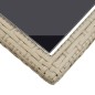 vidaXL Mesa de jardín de vidrio y ratán sintético beige 110x53x72 cm vidaXL Mesa de jardín de vidrio y ratán sintético beige 110x53x72 cm
