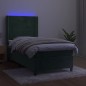 vidaXL Cama box spring colchón y LED terciopelo verde oscuro 100x200cm vidaXL Cama box spring colchón y LED terciopelo verde oscuro 100x200cm