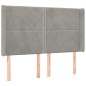 vidaXL Cama box spring colchón y LED terciopelo gris claro 140x190 cm vidaXL Cama box spring colchón y LED terciopelo gris claro 140x190 cm