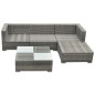 vidaXL Set de muebles de jardín 5 pzas y cojines ratán sintético gris vidaXL Set de muebles de jardín 5 pzas y cojines ratán sintético gris