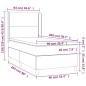 vidaXL Cama box spring colchón y LED terciopelo rosa 90x200 cm