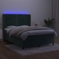 vidaXL Cama box spring colchón y LED terciopelo verde oscuro 140x200cm vidaXL Cama box spring colchón y LED terciopelo verde oscuro 140x200cm