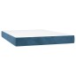 vidaXL Cama box spring colchón y LED terciopelo azul oscuro 140x190 cm vidaXL Cama box spring colchón y LED terciopelo azul oscuro 140x190 cm