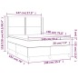 vidaXL Cama box spring colchón y LED terciopelo azul oscuro 140x190 cm vidaXL Cama box spring colchón y LED terciopelo azul oscuro 140x190 cm