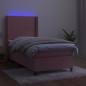 vidaXL Cama box spring colchón y LED terciopelo rosa 100x200 cm vidaXL Cama box spring colchón y LED terciopelo rosa 100x200 cm