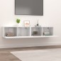 vidaXL Muebles TV 2 uds madera contrachapada blanco brillo 80x30x30 cm vidaXL Muebles TV 2 uds madera contrachapada blanco brillo 80x30x30 cm