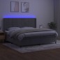 vidaXL Cama box spring colchón y LED terciopelo gris claro 200x200 cm vidaXL Cama box spring colchón y LED terciopelo gris claro 200x200 cm