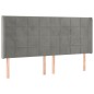 vidaXL Cama box spring colchón y LED terciopelo gris claro 200x200 cm vidaXL Cama box spring colchón y LED terciopelo gris claro 200x200 cm