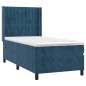 vidaXL Cama box spring colchón y LED terciopelo azul oscuro 80x200 cm vidaXL Cama box spring colchón y LED terciopelo azul oscuro 80x200 cm