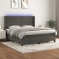 vidaXL Cama box spring colchón y LED terciopelo gris oscuro 160x200 cm vidaXL Cama box spring colchón y LED terciopelo gris oscuro 160x200 cm