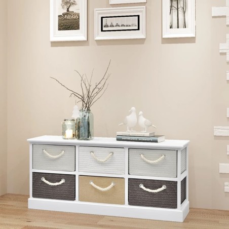 vidaXL Banco con almacenaje 6 cajones madera