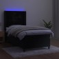 vidaXL Cama box spring colchón y LED terciopelo negro 80x200 cm vidaXL Cama box spring colchón y LED terciopelo negro 80x200 cm
