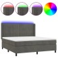 vidaXL Cama box spring colchón y LED terciopelo gris oscuro 180x200 cm vidaXL Cama box spring colchón y LED terciopelo gris oscuro 180x200 cm
