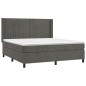 vidaXL Cama box spring colchón y LED terciopelo gris oscuro 180x200 cm vidaXL Cama box spring colchón y LED terciopelo gris oscuro 180x200 cm