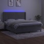vidaXL Cama box spring colchón y LED terciopelo gris claro 160x200 cm vidaXL Cama box spring colchón y LED terciopelo gris claro 160x200 cm