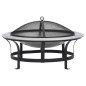 vidaXL Brasero de jardín con parrilla acero inoxidable 76 cm vidaXL Brasero de jardín con parrilla acero inoxidable 76 cm
